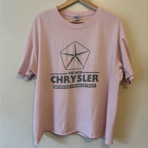 Pink Short Sleeve Graphic Tee with Chrysler Logo